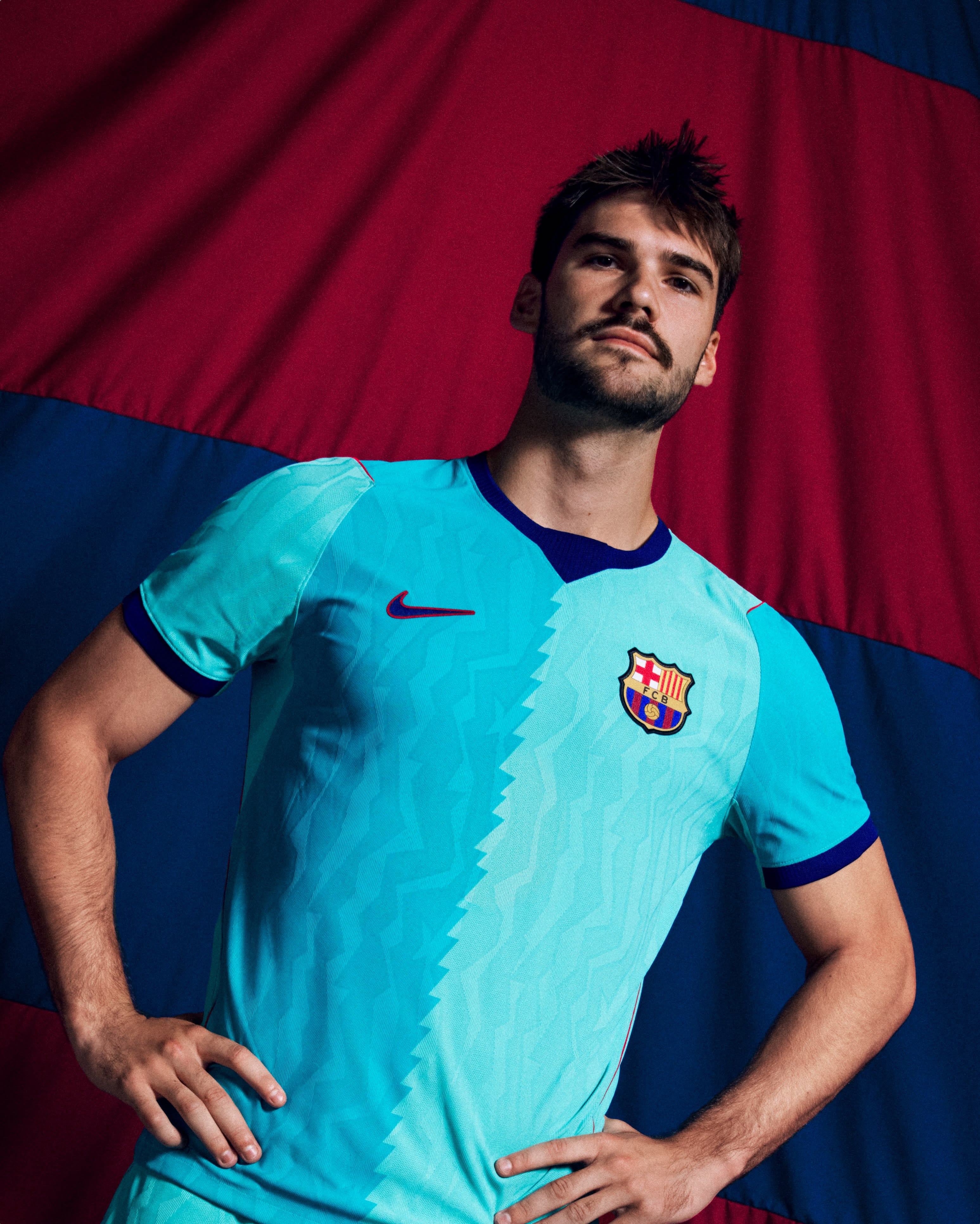 Terza maglia FC Barcellona 2026-2027 turchese con vibe anni '90