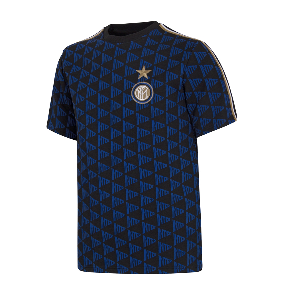 T-shirt All Over Pattern Inter - Blu/Nero