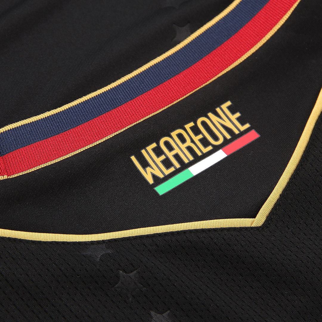 Maglia Champions League del Bologna 2024-2025: il nero e oro di Macron