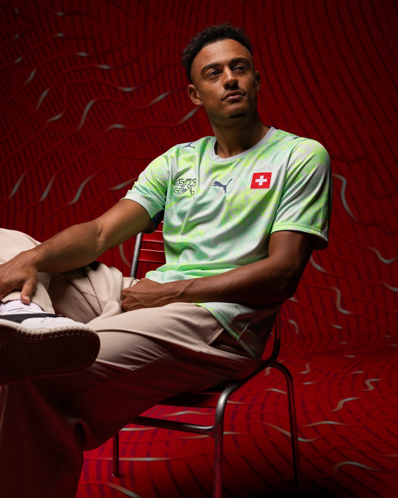 Maglia away Svizzera Mondiali 2026 verde fluo!
