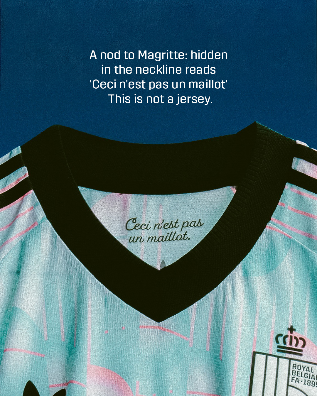 Maglia away Belgio Mondiali 2026, omaggio a Magritte!