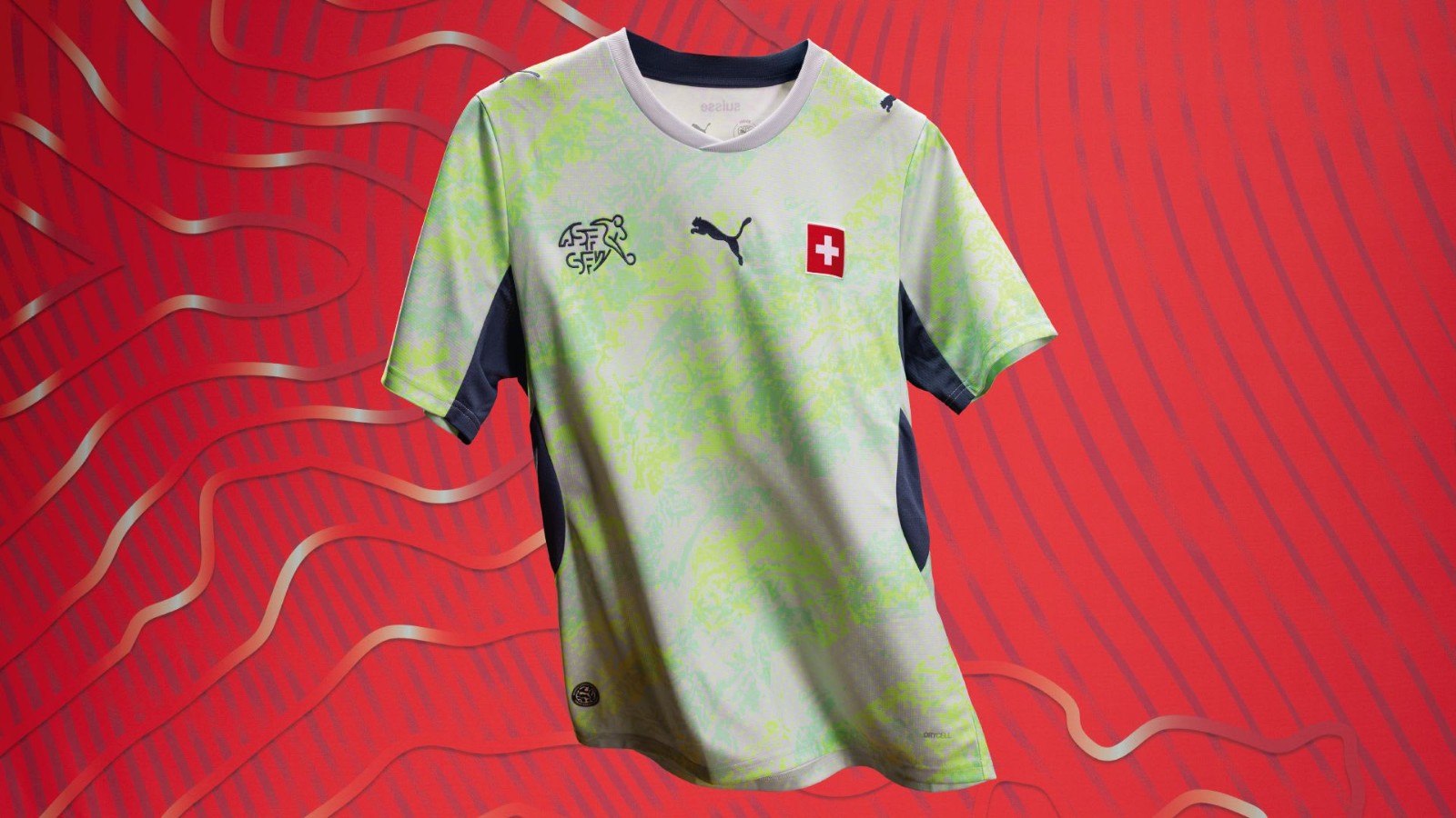 Maglia away Svizzera Mondiali 2026 verde fluo!