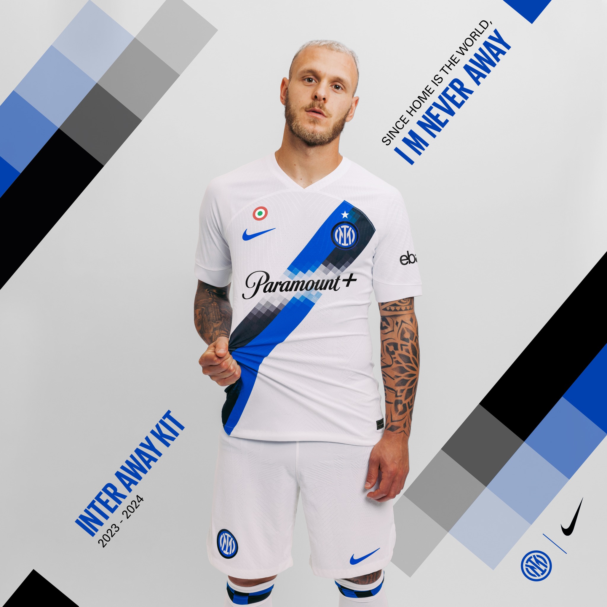 Maglia away dell'Inter 2023-2024: il ritorno della fascia diagonale anni Sessanta
