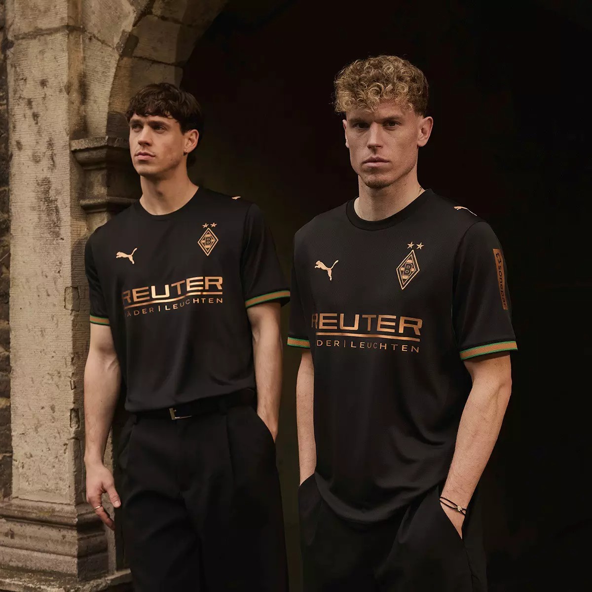 Maglia away Borussia Mönchengladbach 2026-2027 nera con accenti bronzo